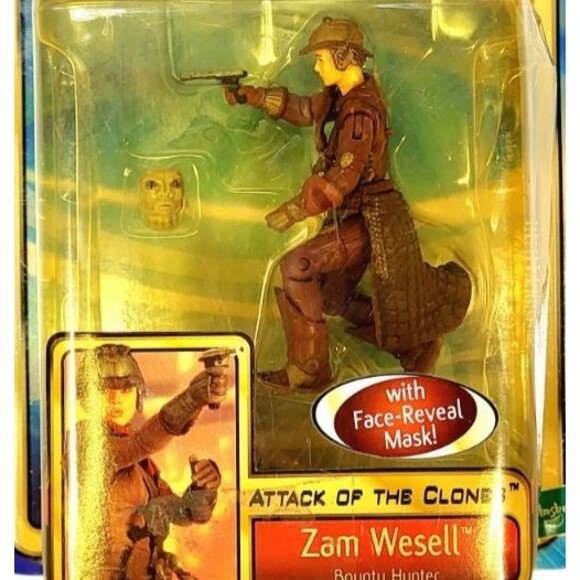 Star Wars Attack of The Clones Zam Wesell Face Reveal Mask Action Figure SEALED - Picture 3 of 3